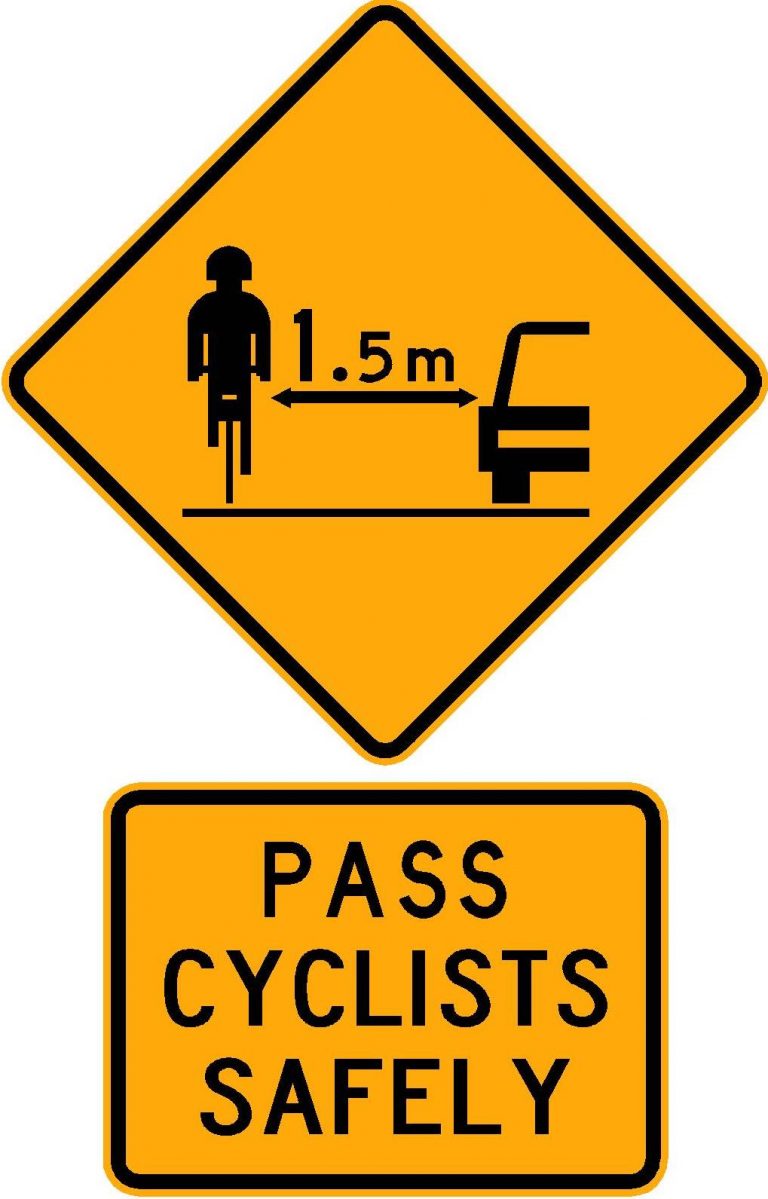 passing a cyclist on the road